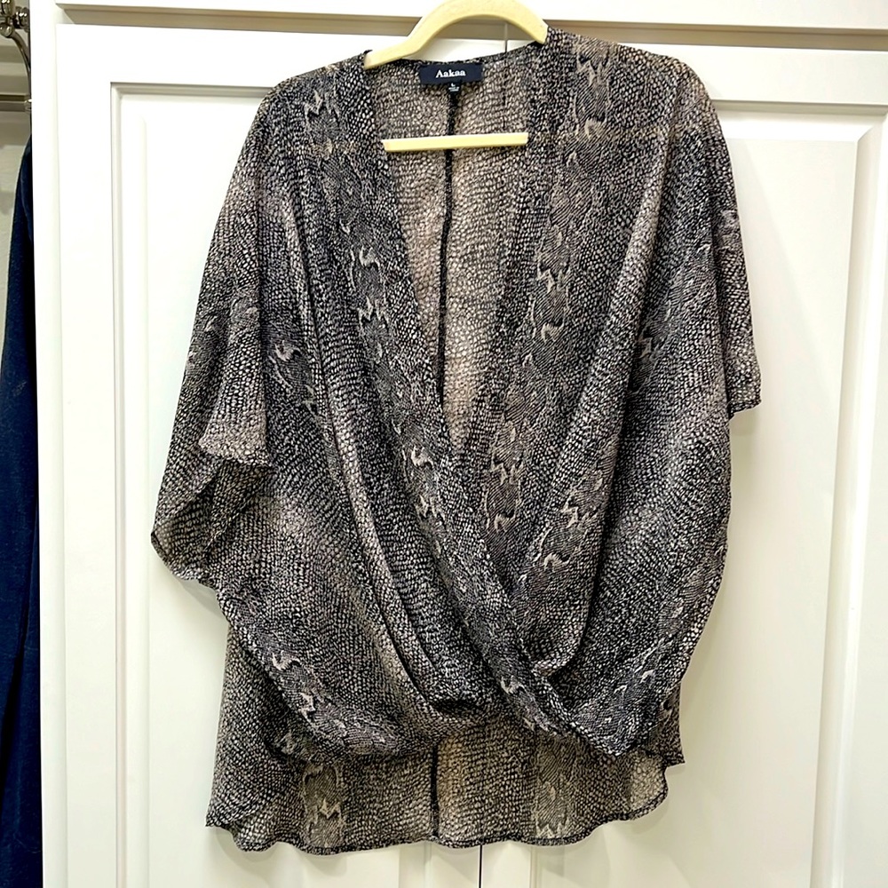 Sheer snake skin print blouse